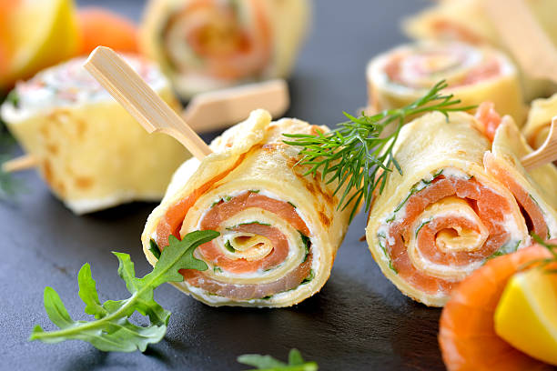 Smoked Salmon Rolls with Cream Cheese